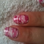 Pink camo nails
